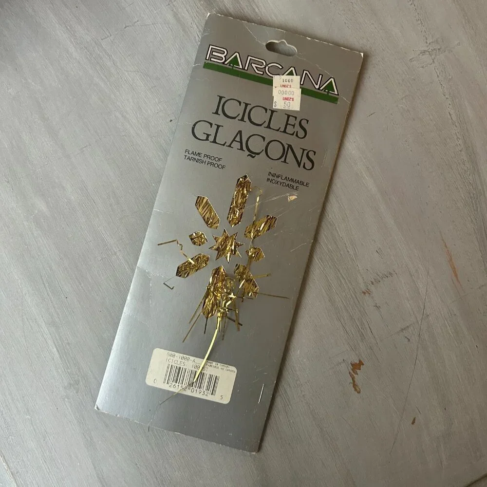 NEW Vintage 90s Barcana Icicles Garland Tinsel Gold Christmas Tree Decor New