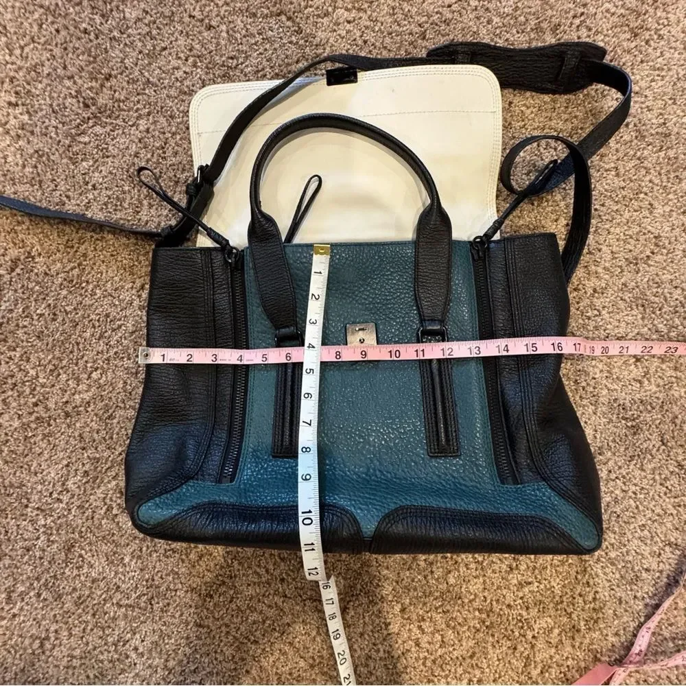 3.1 Phillip Lim Pashli Teal Colorblock Leather Bag
