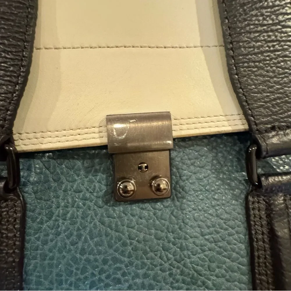 3.1 Phillip Lim Pashli Teal Colorblock Leather Bag