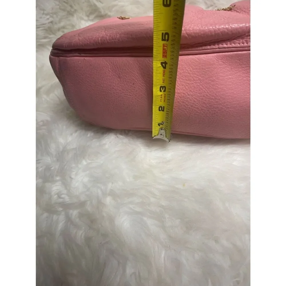 Vintage Juicy Couture leather Pink Satchel Bag with Gold Accents & Hardwares