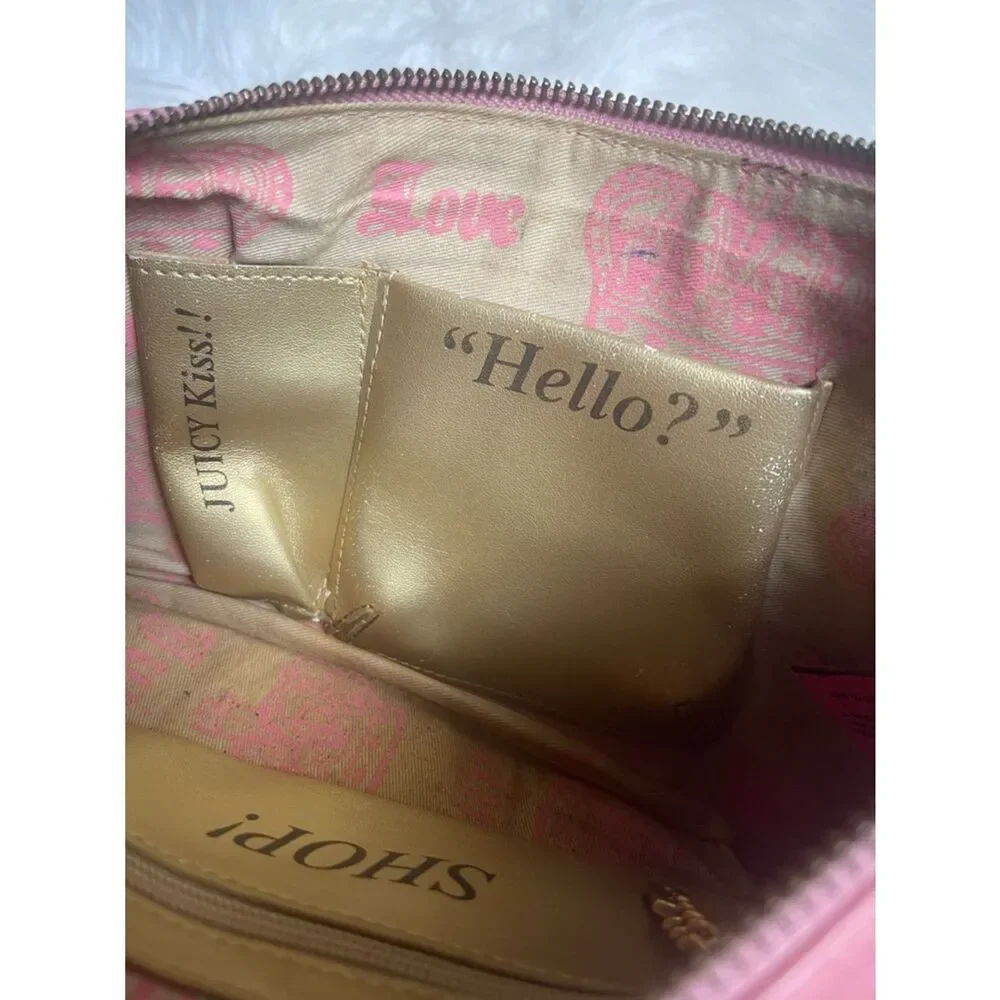 Vintage Juicy Couture leather Pink Satchel Bag with Gold Accents & Hardwares