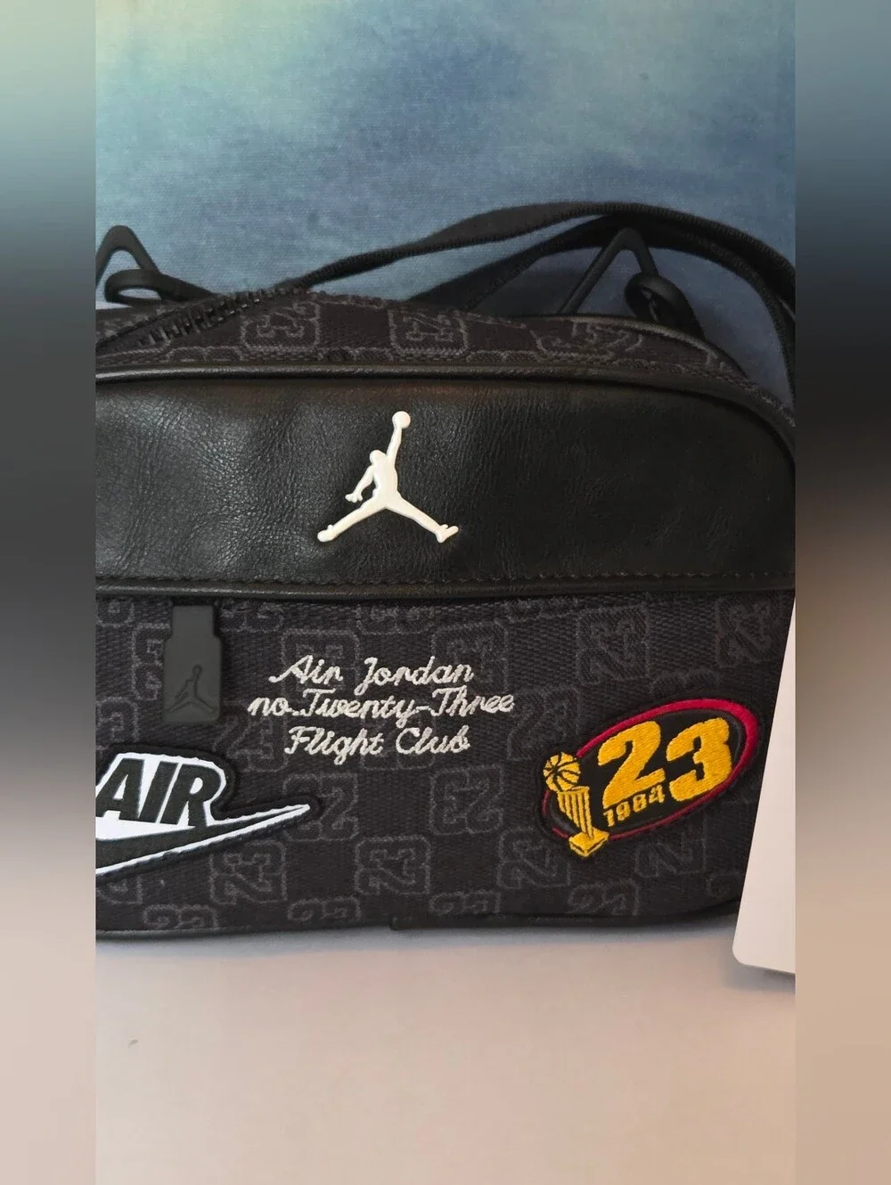 Jordan Black Gray 23 Patch Crossbody Belt Bag