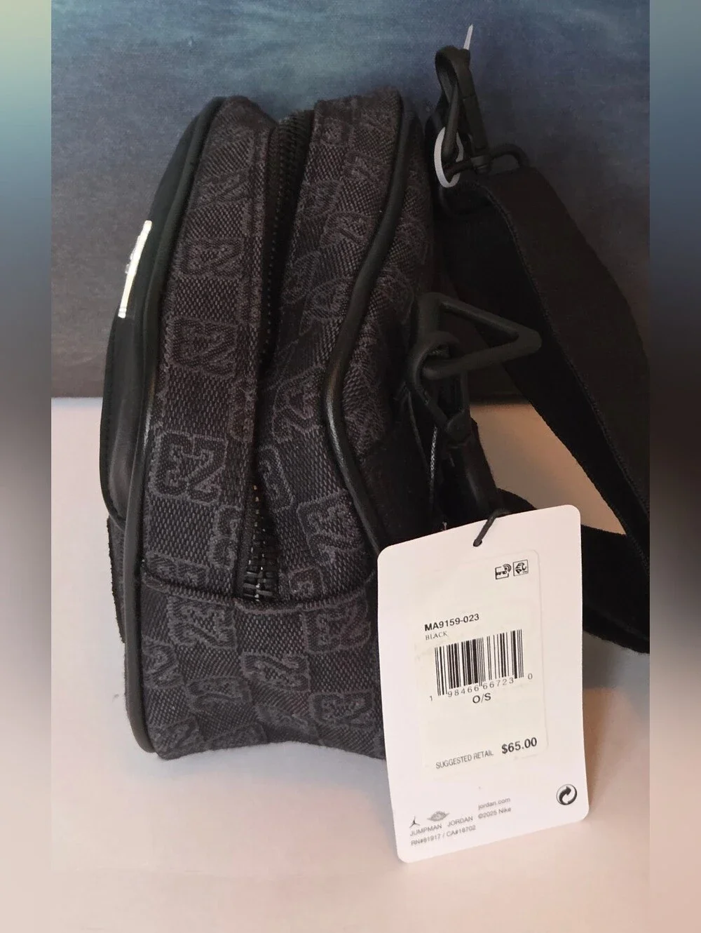 Jordan Black Gray 23 Patch Crossbody Belt Bag