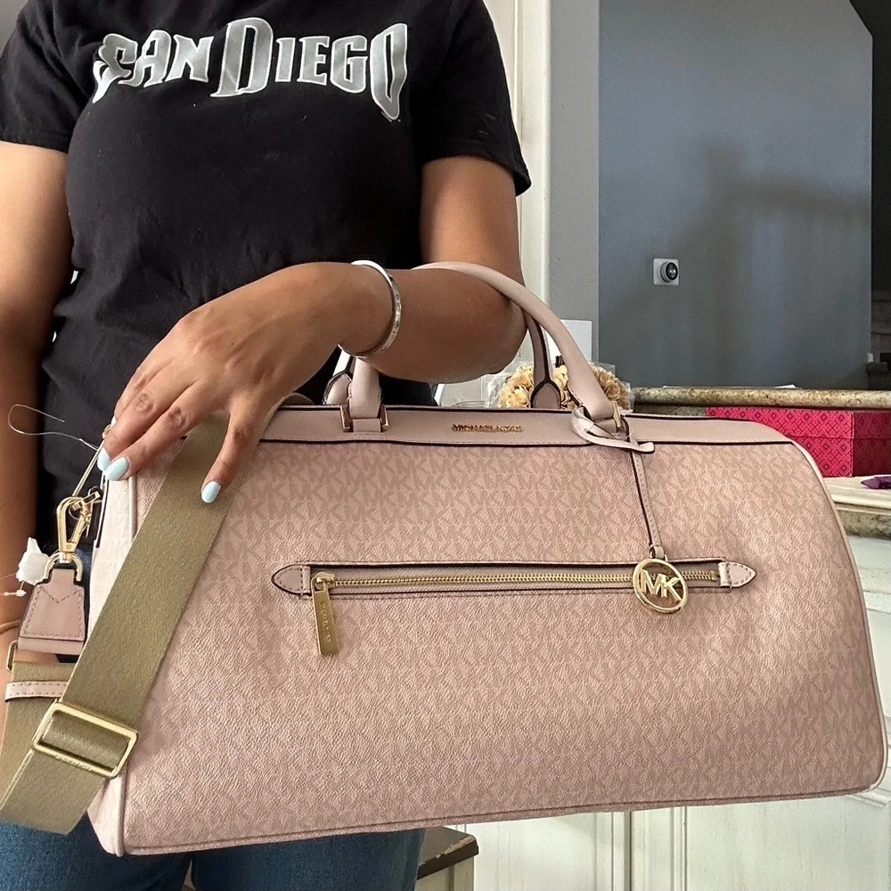 New Michael Kors Jet Set Travel Extra-Large Signature Logo Duffel Bag