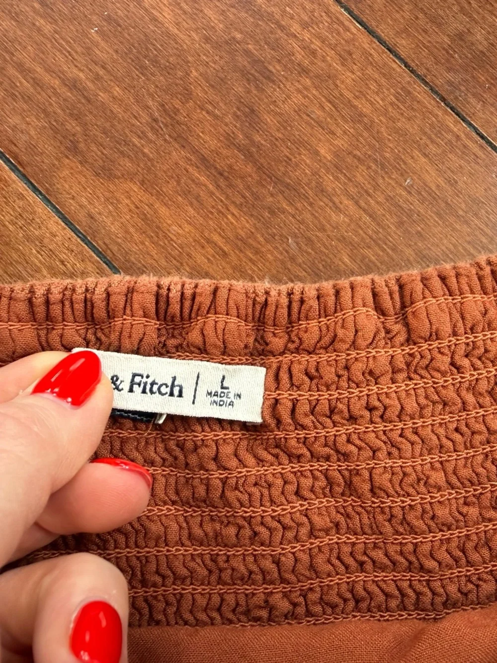 Abercrombie & Fitch Women’s Rust Brown Puff Sleeve Top Size Large