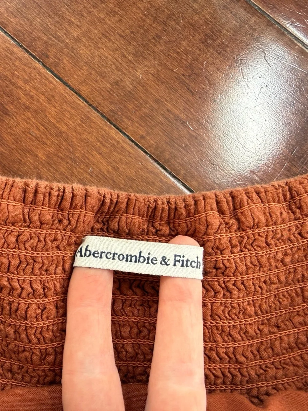 Abercrombie & Fitch Women’s Rust Brown Puff Sleeve Top Size Large
