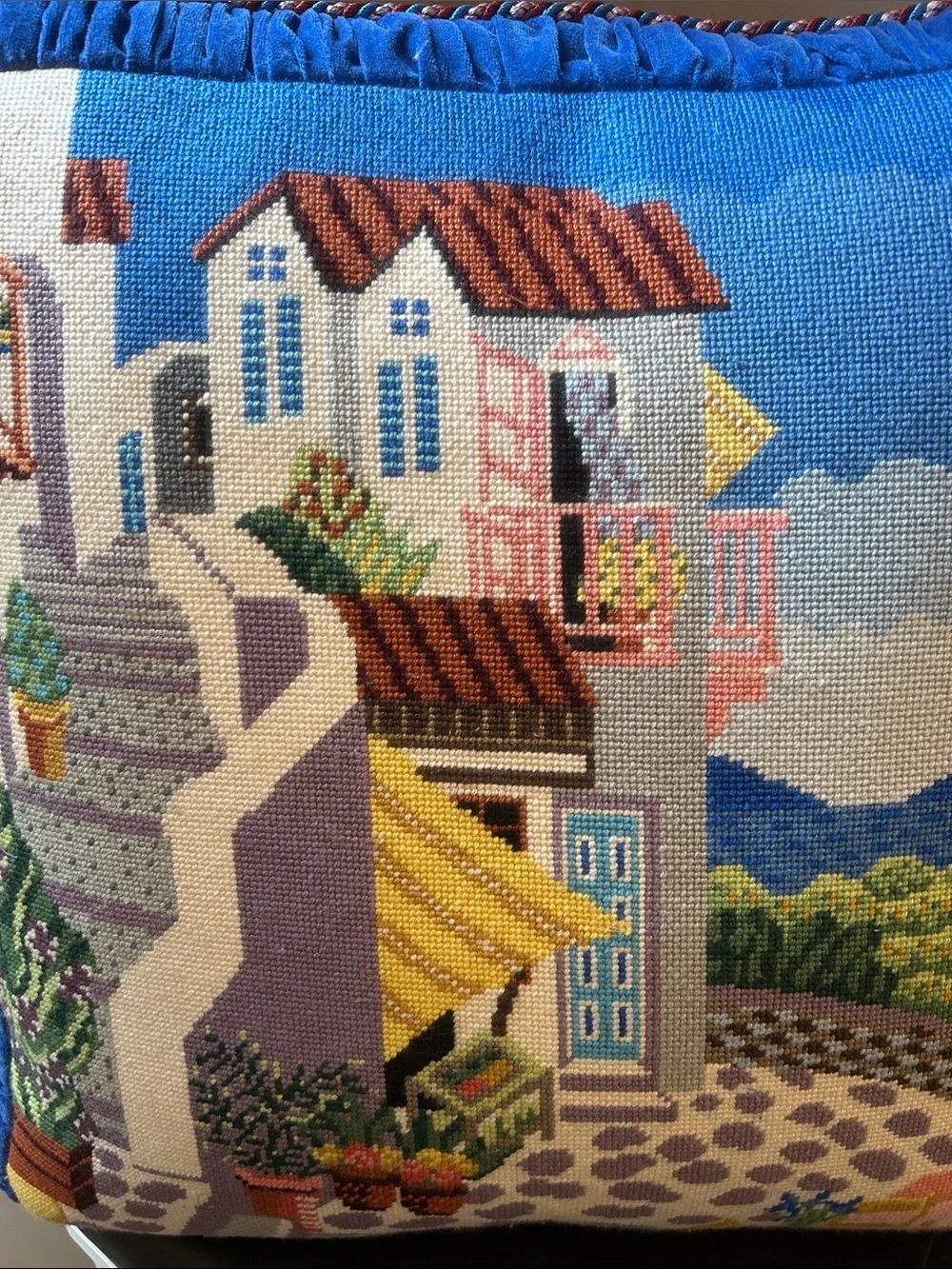 Needlepoint tapestry pillow approximate size