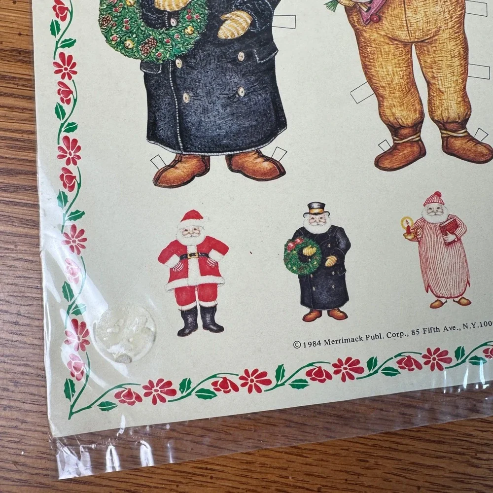1984 Santa Costume Sheet Embossed Cut Out Vintage Christmas Craft‎ Paper Doll
