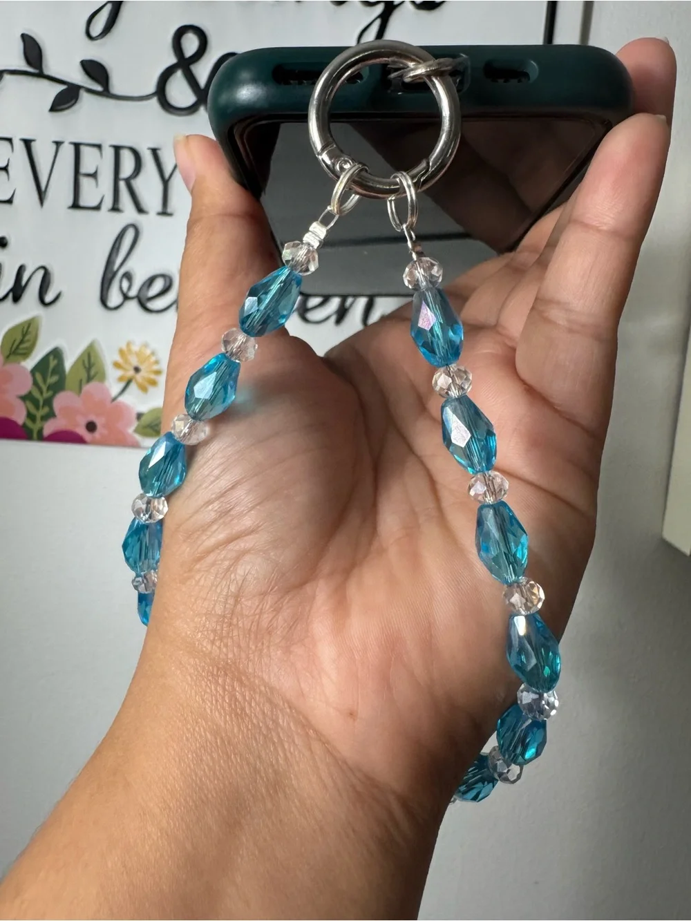 Bling Bling Crystal and Blue Phone/Key/Bag Chain #P1078