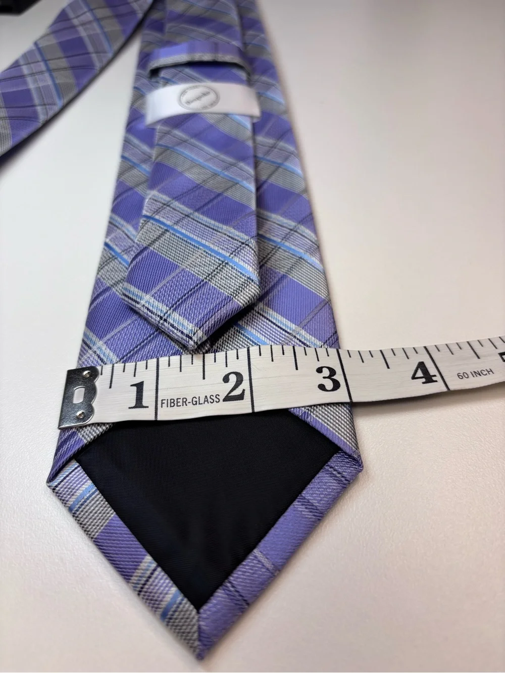 Bespoke NY Lavender Plaid Tie with Silver and Blue Accents NWOT Spring Plaid