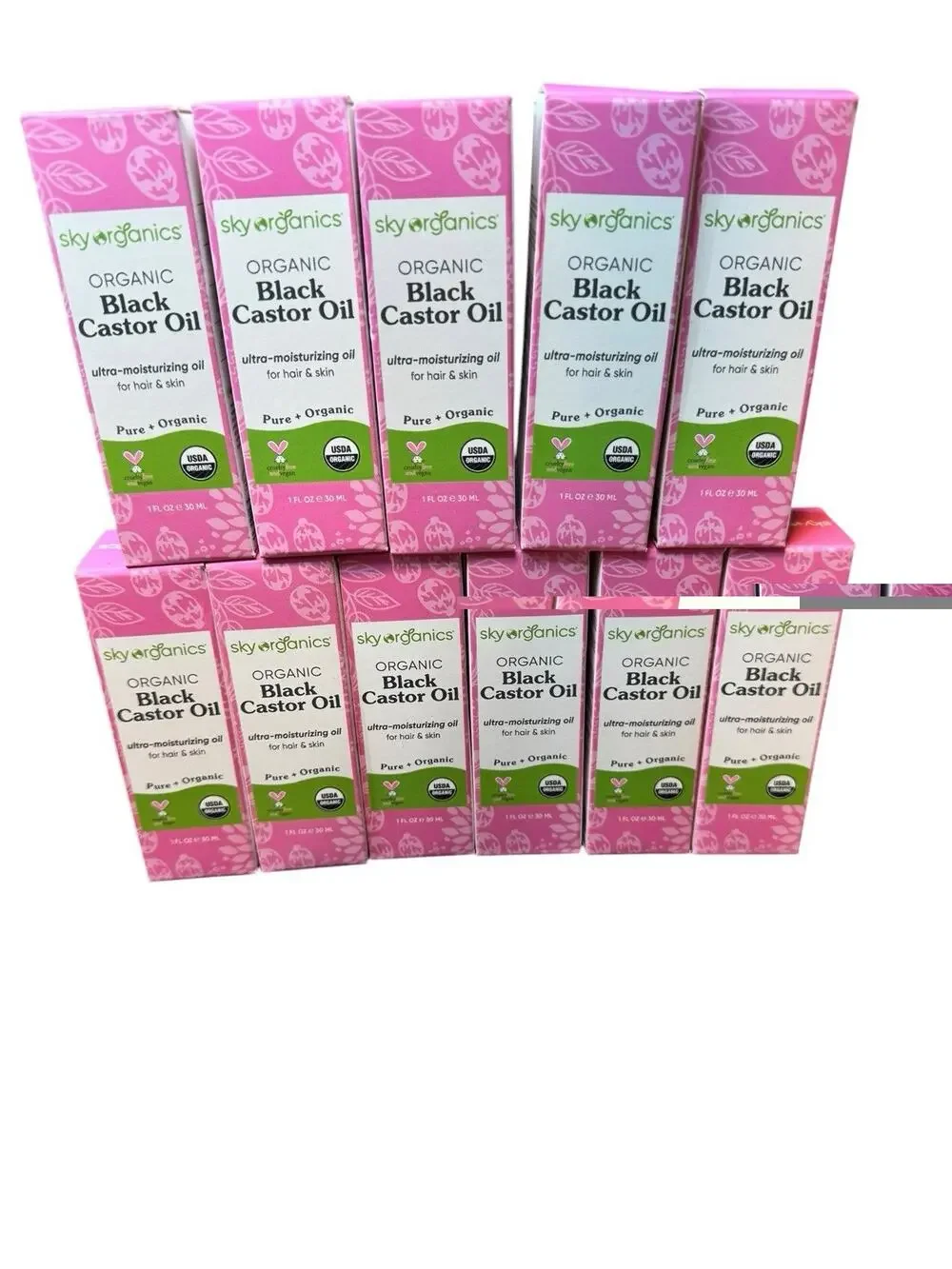 Lot of 11 Sky Organics Organic Black Castor Oil Moisturizing Hair Skin Oil 30ml