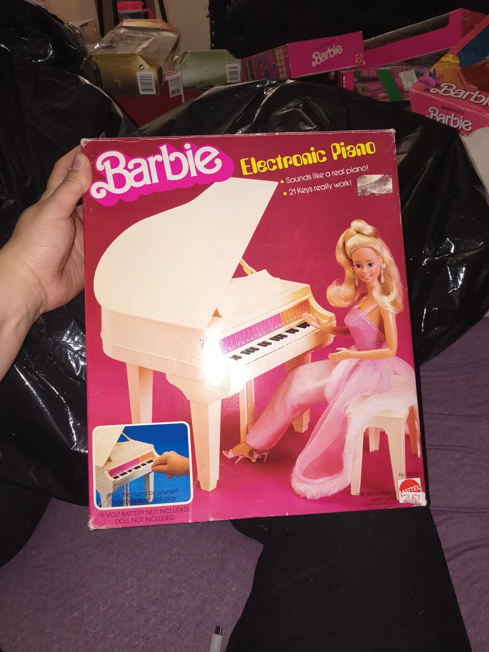 Mattel Barbie Electronic Piano Toy - White & Pink