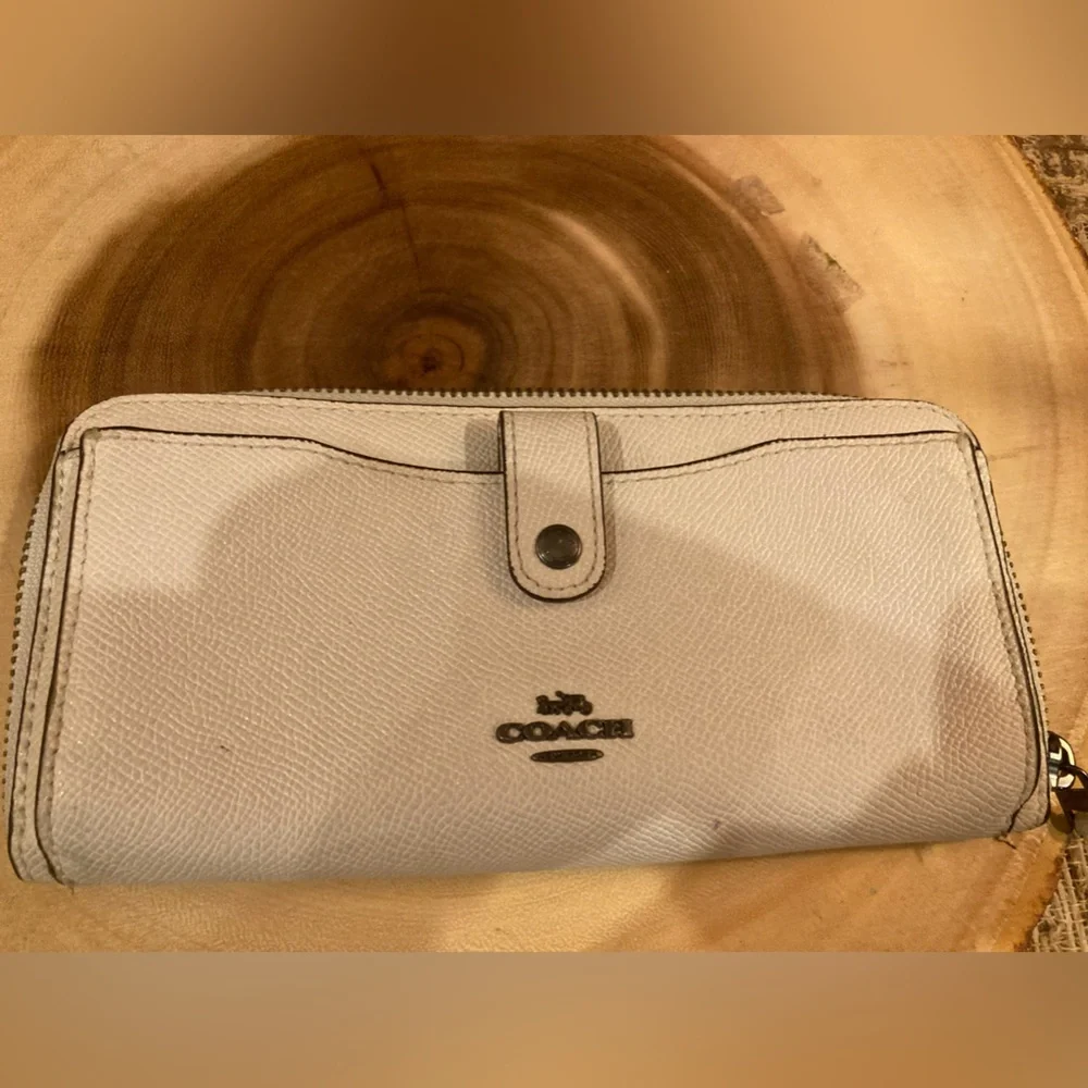 Coach Colorblock‎ Multifunction Wallet, Chalk/mint Green Retail $275