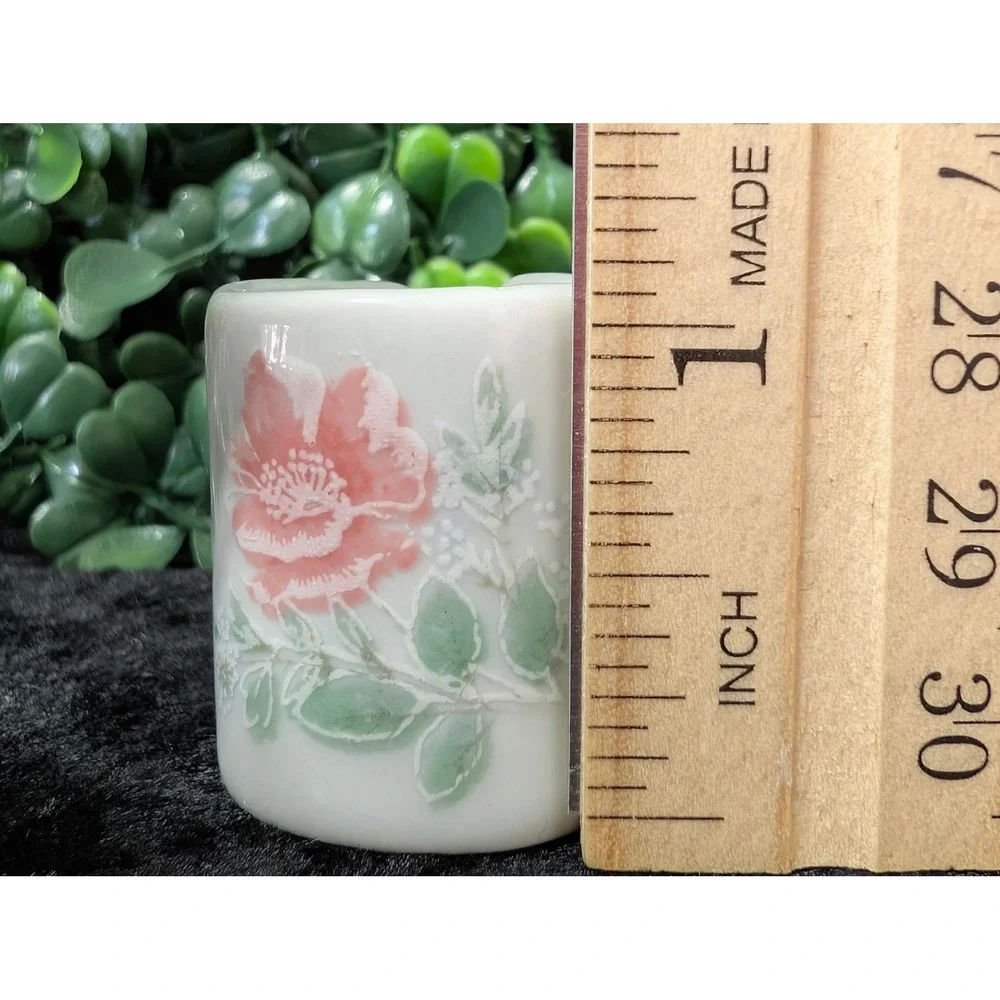 Vintage Chilton Toys Mini Porcelain Napkin Rings Set of 7 Pink Floral Tea Set