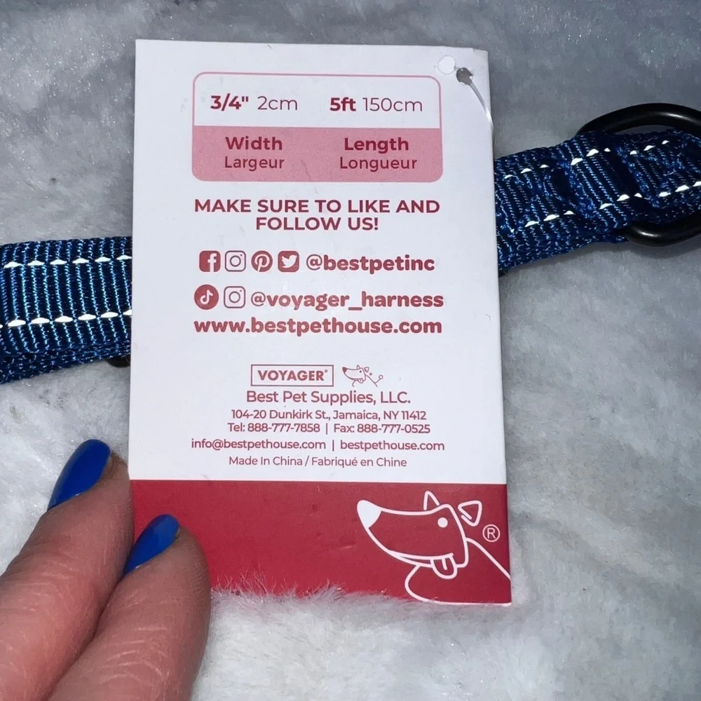 🔥2/$10 NWT |•VOYAGER•| Reflective Blue Dog Leash/Lead