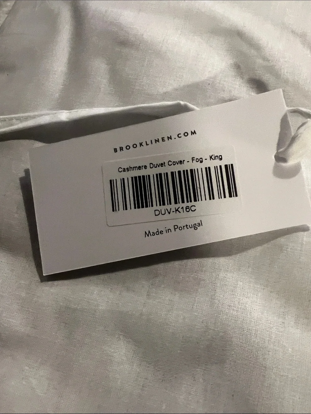Brooklinen Heathered Cashmere Duvet Cover Fog King Size NWT