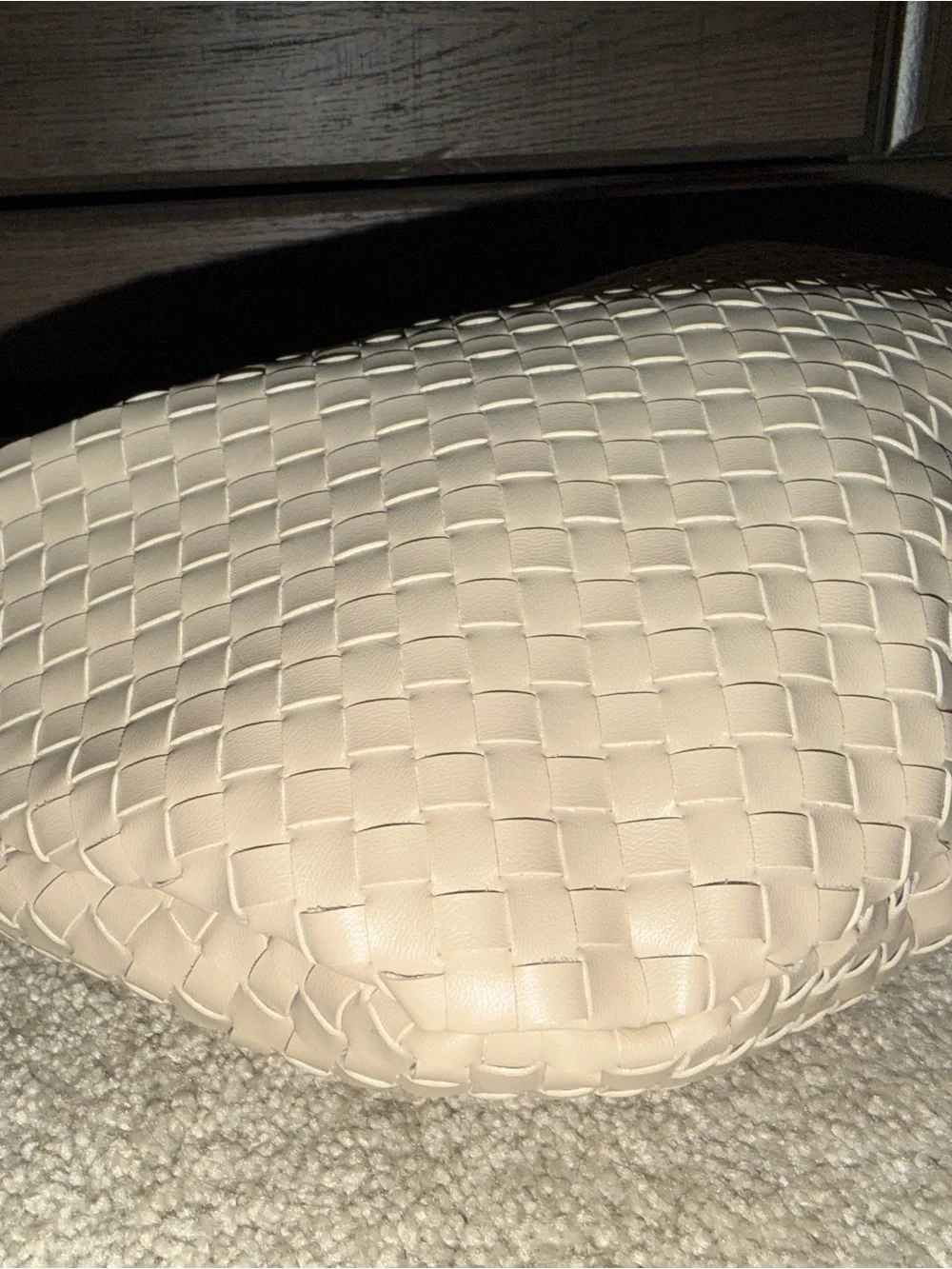 Melie Bianco Woven Hobo Bag in Light Beige