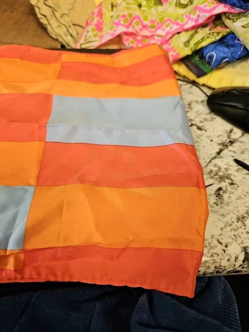 Scarf Orange /red/blue 40