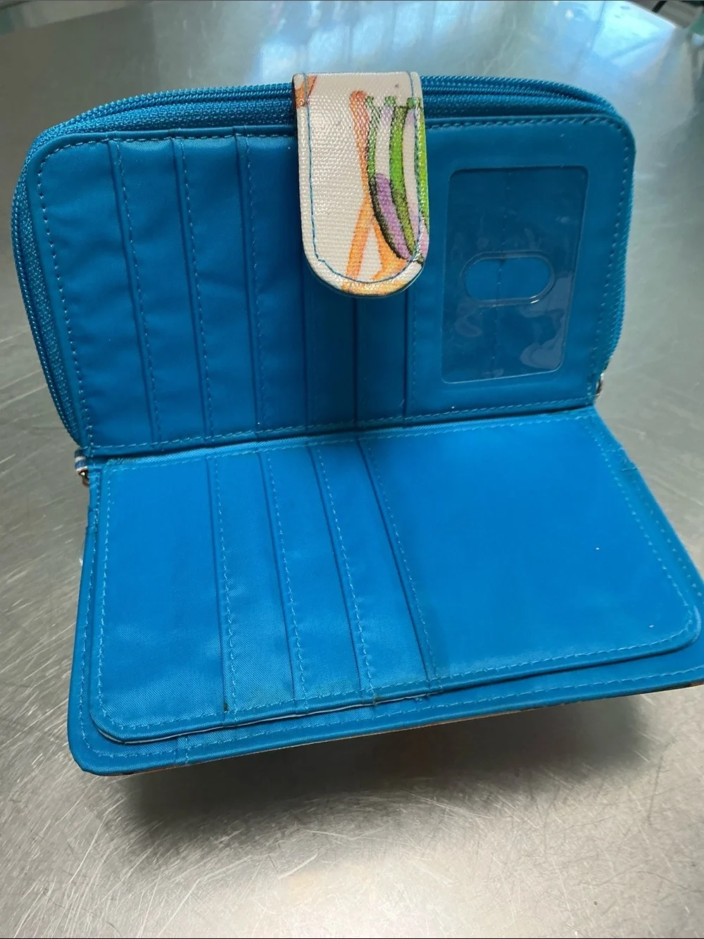 Kelly & Katie Oil Cloth seaside motif wallet/ wristlet.