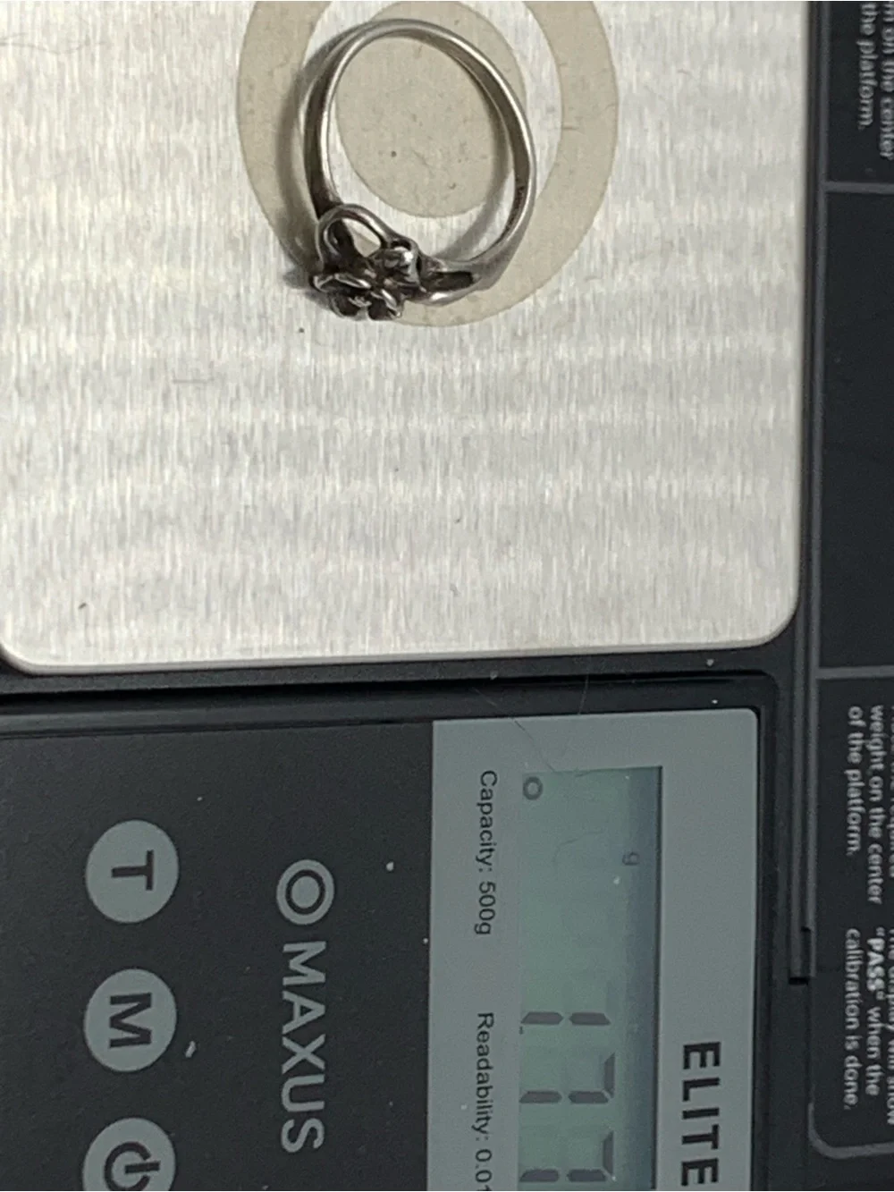 Vintage Shube's Sterling Silver Flower Leaf Ring Size 4.75