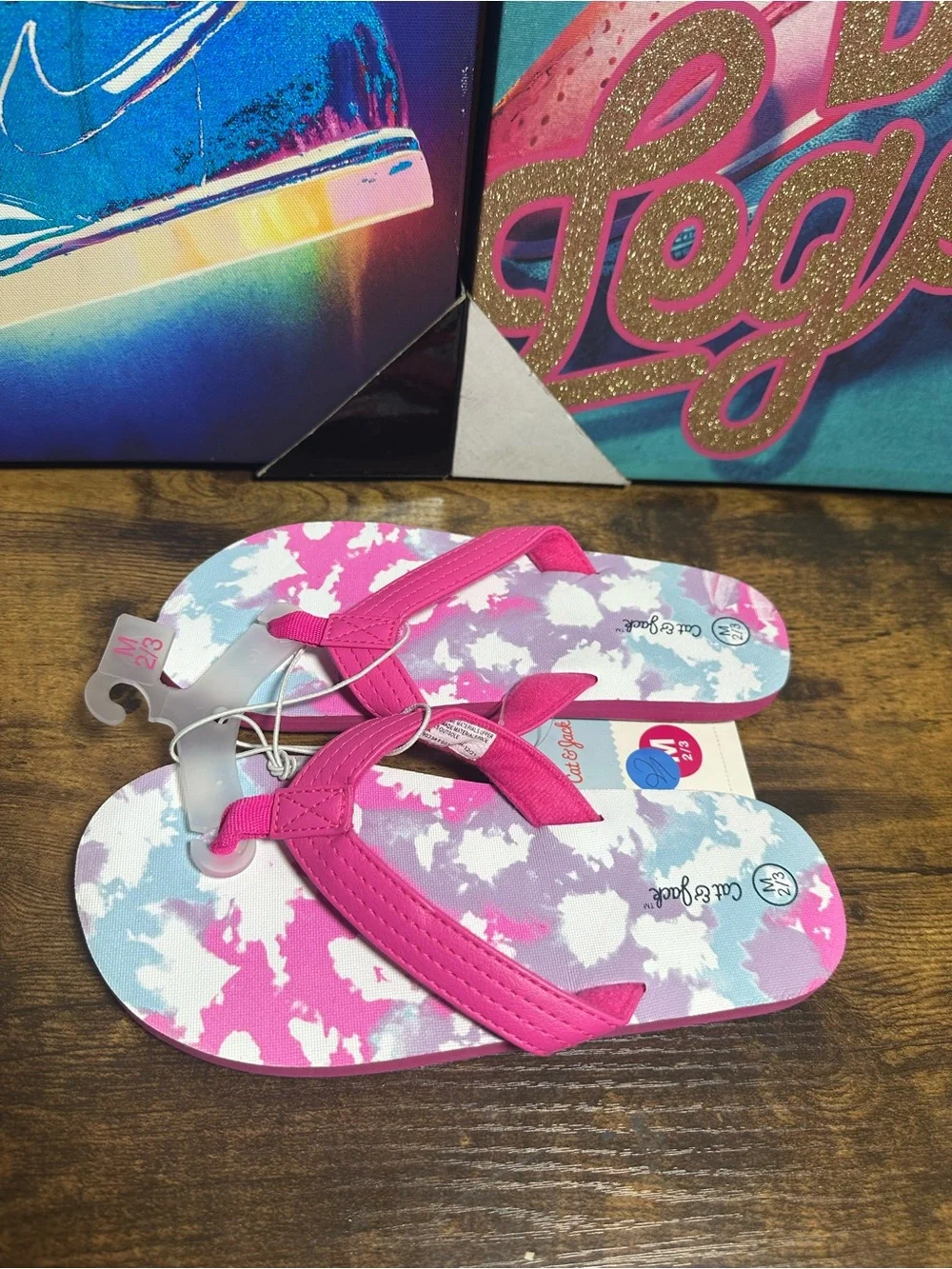 NEW Cat & Jack Girls' Ava Slip-On Thong Sandals Size Medium