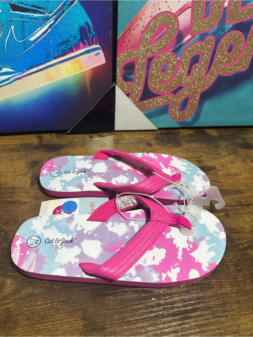 NEW Cat & Jack Girls' Ava Slip-On Thong Sandals Size Medium