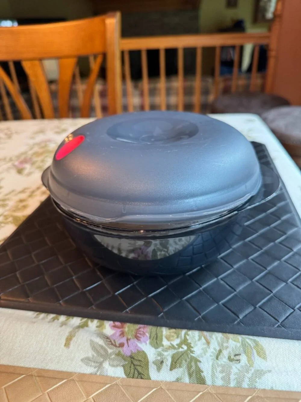 Tupperware Heat N Serve Container 1.5L Charcoal Oval with Lid 5411A-1