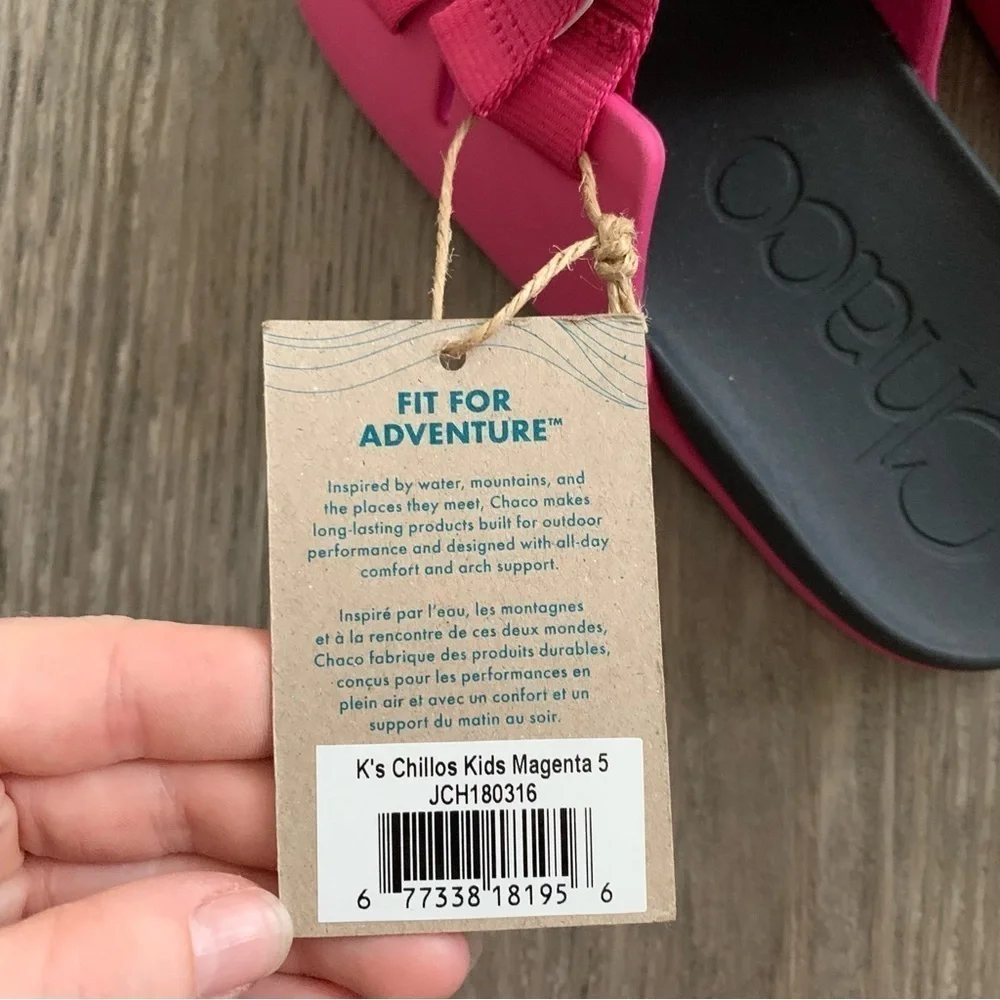 Chaco Chillos Sandals Kids Size 5 Magenta NWT