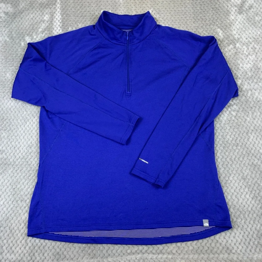 The North Face Mens XL‎ FlashDry Quarter Zip Pullover Royal Blue Performance Top
