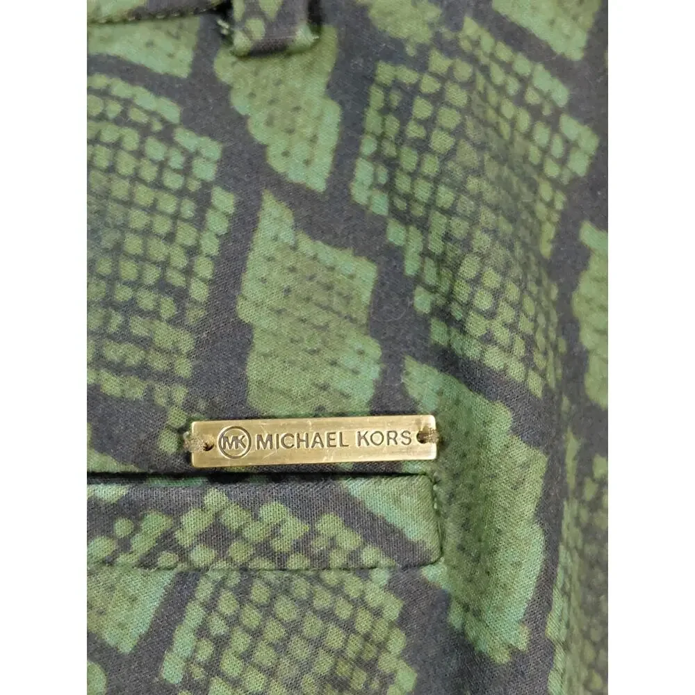 Michael Kors Green Black Snakeskin Print Tapered Pants Women Plus Size 16W