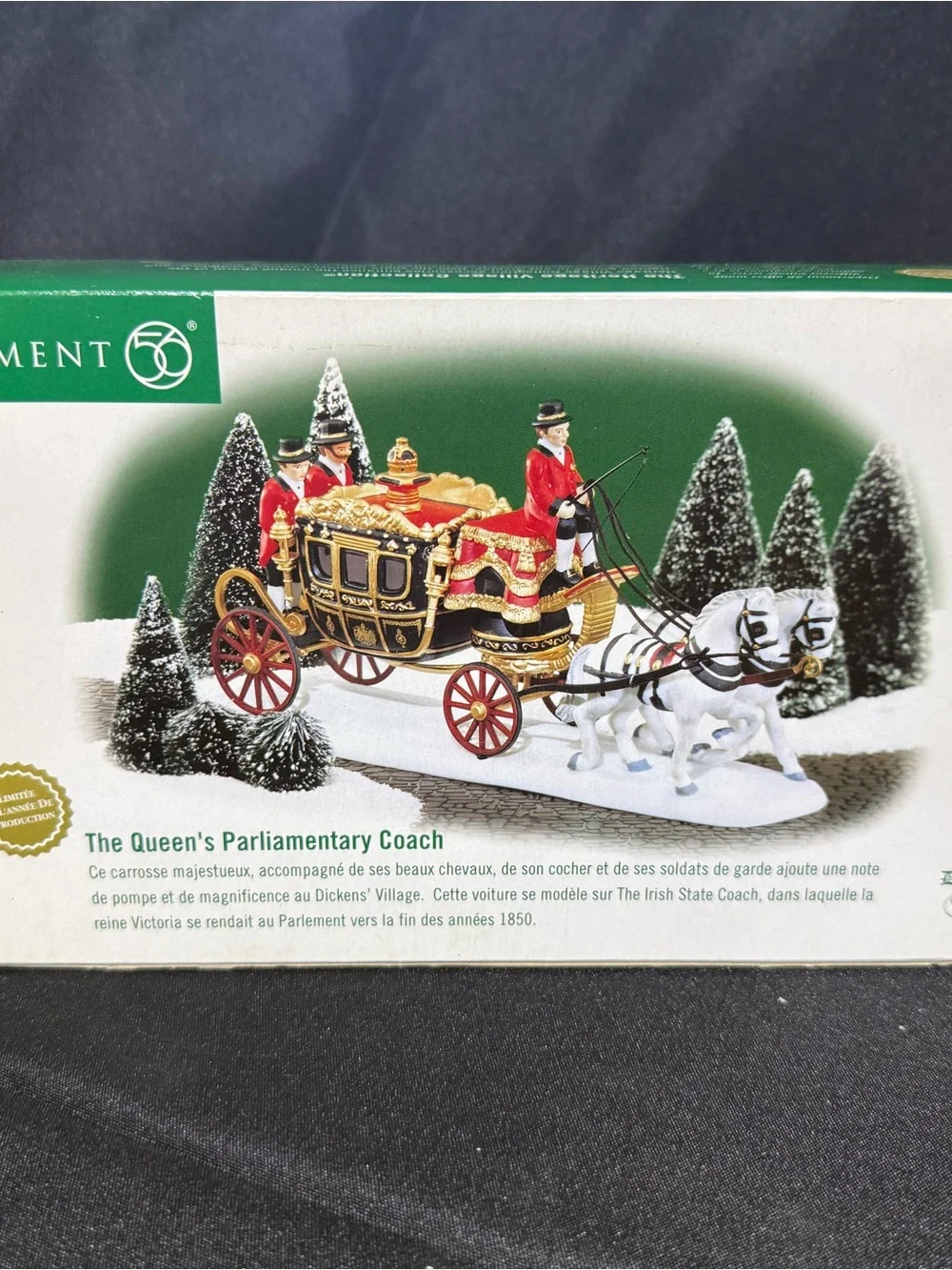 Department 56 Gold and Red Royal Coach with White Horses