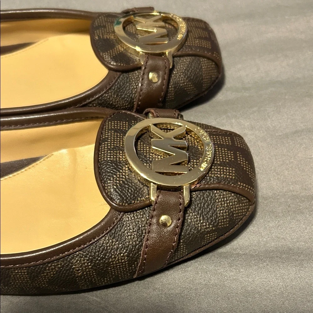 Michael Kors Women's Brown MK Logo Ballet Flats