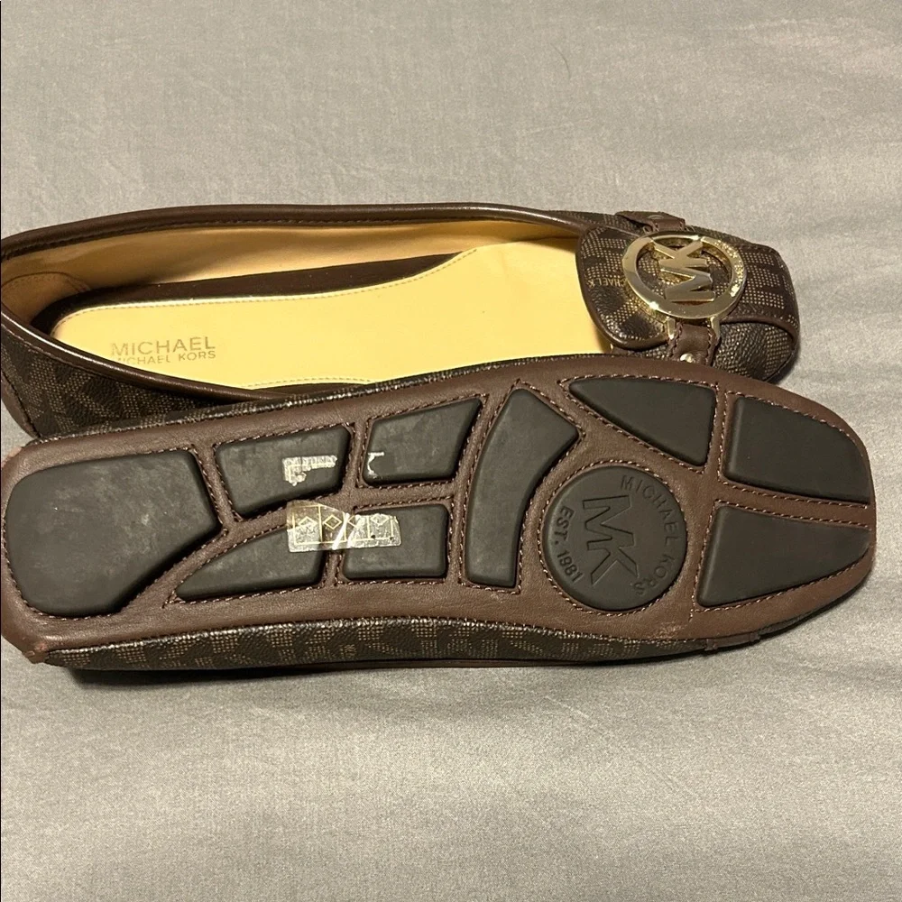 Michael Kors Women's Brown MK Logo Ballet Flats