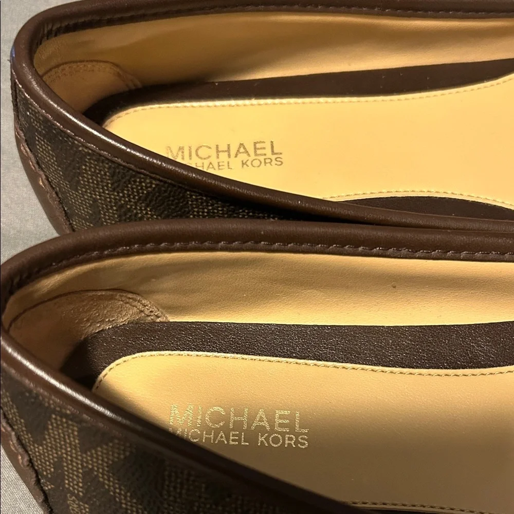 Michael Kors Women's Brown MK Logo Ballet Flats