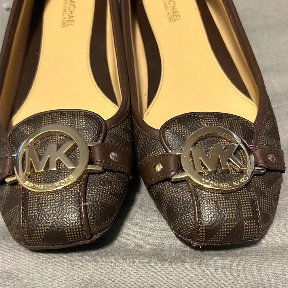 Michael Kors Women's Brown MK Logo Ballet Flats