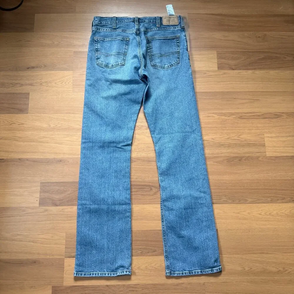 Men's Levi's Strauss Signature Bootcut Light Wash Denim Blue Jeans Sz 32 x 34