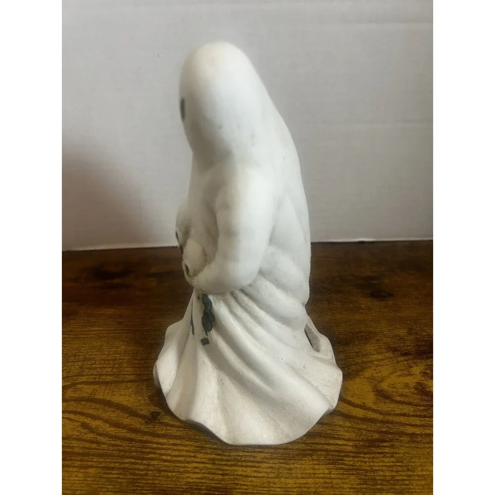 Dalton Halloween Ghost Skeleton Candle Holder Vintage Spooky Ceramic Decor