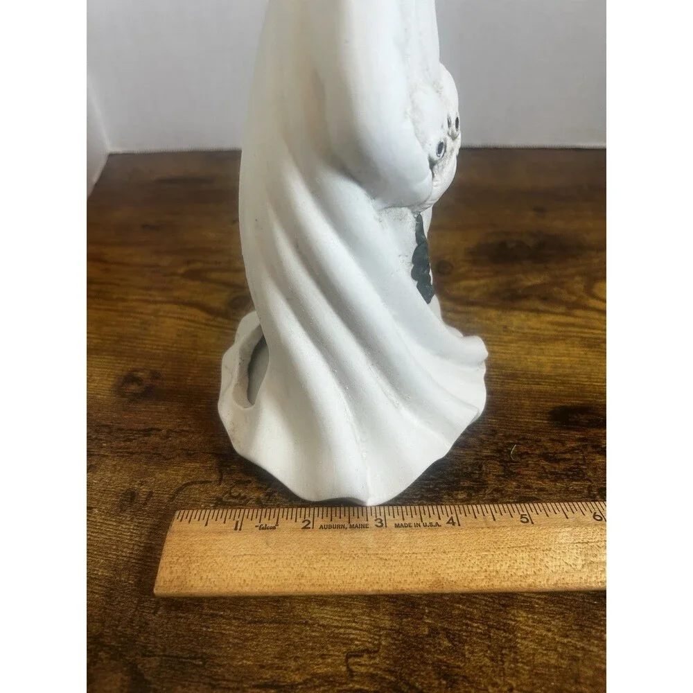 Dalton Halloween Ghost Skeleton Candle Holder Vintage Spooky Ceramic Decor
