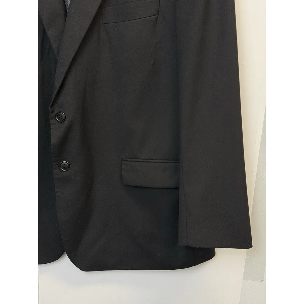 Adolfo Men's Portly Black‎ Blazer Jacket Size 46S Regular Fit Sport Coat