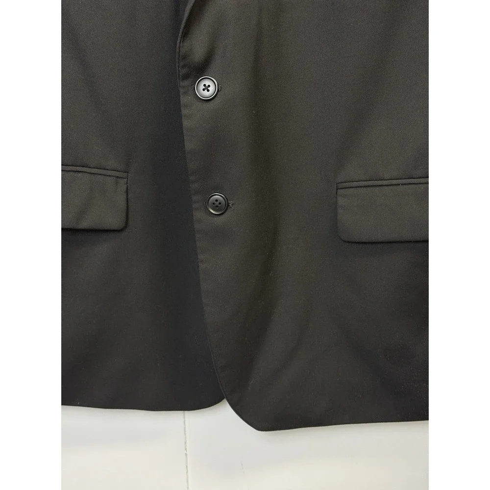 Adolfo Men's Portly Black‎ Blazer Jacket Size 46S Regular Fit Sport Coat