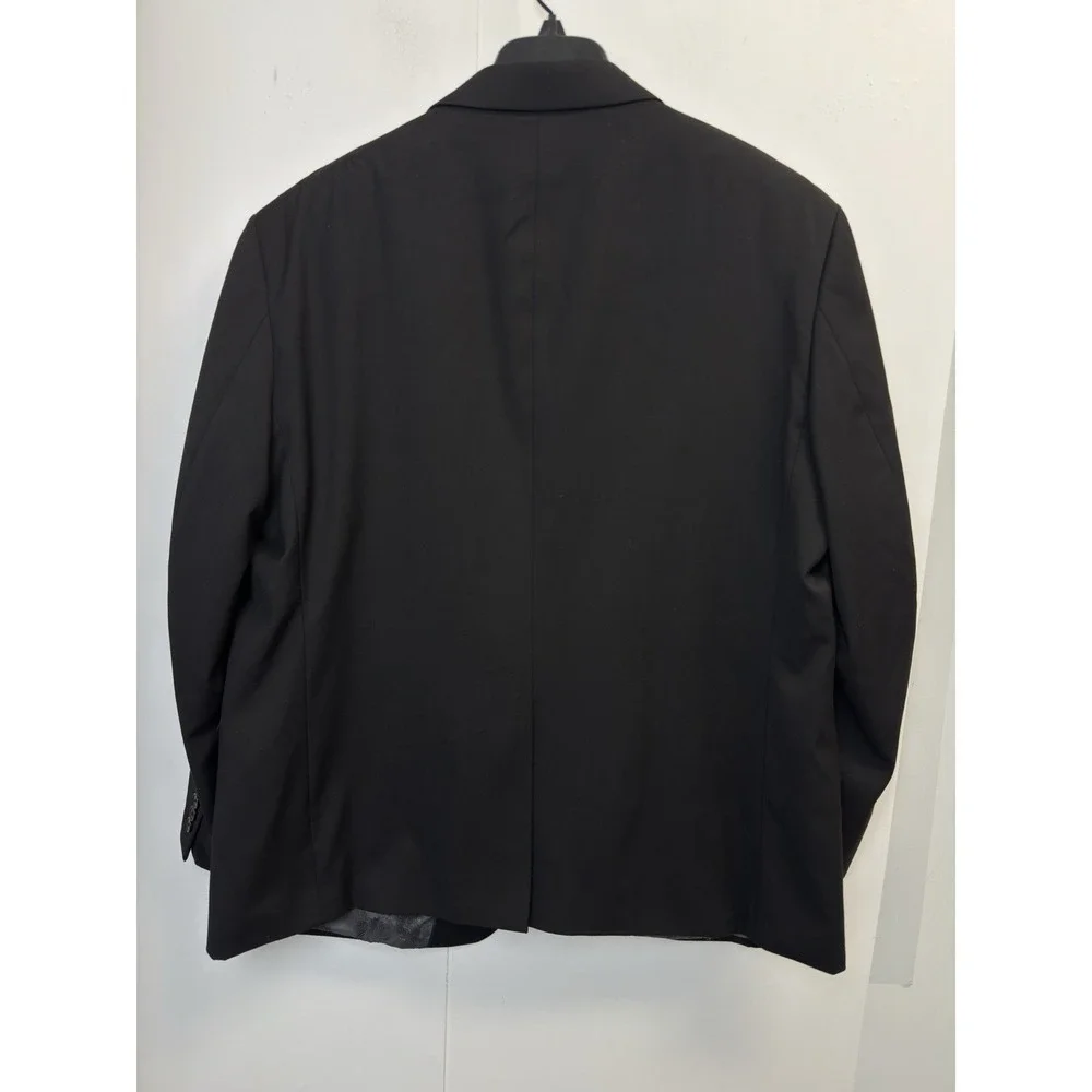 Adolfo Men's Portly Black‎ Blazer Jacket Size 46S Regular Fit Sport Coat