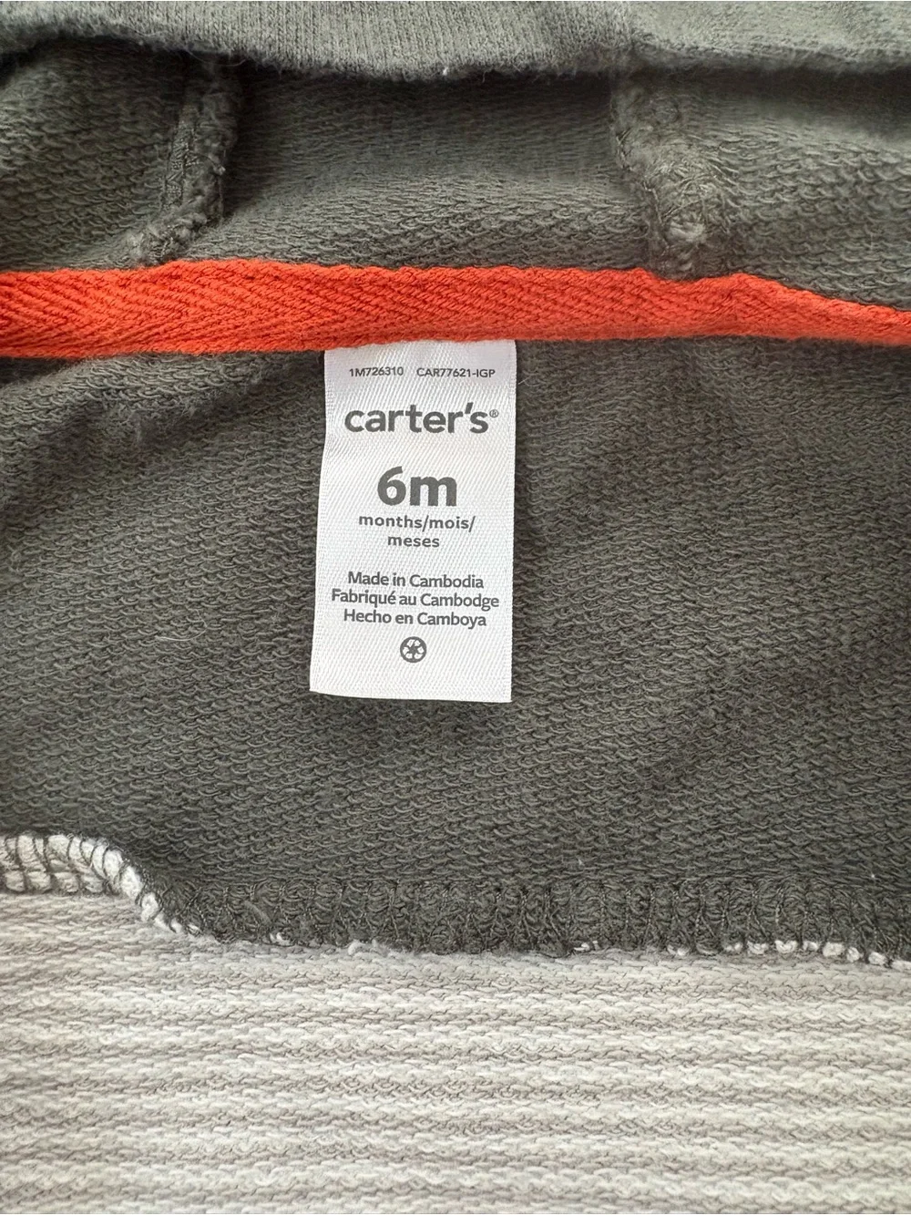 Carters hooded zip