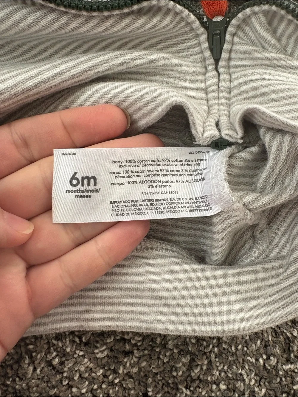 Carters hooded zip