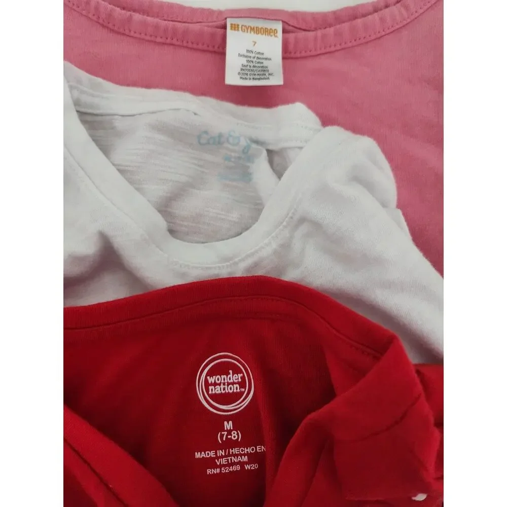 7-8 Bundle 3 cotton long sleeve tees