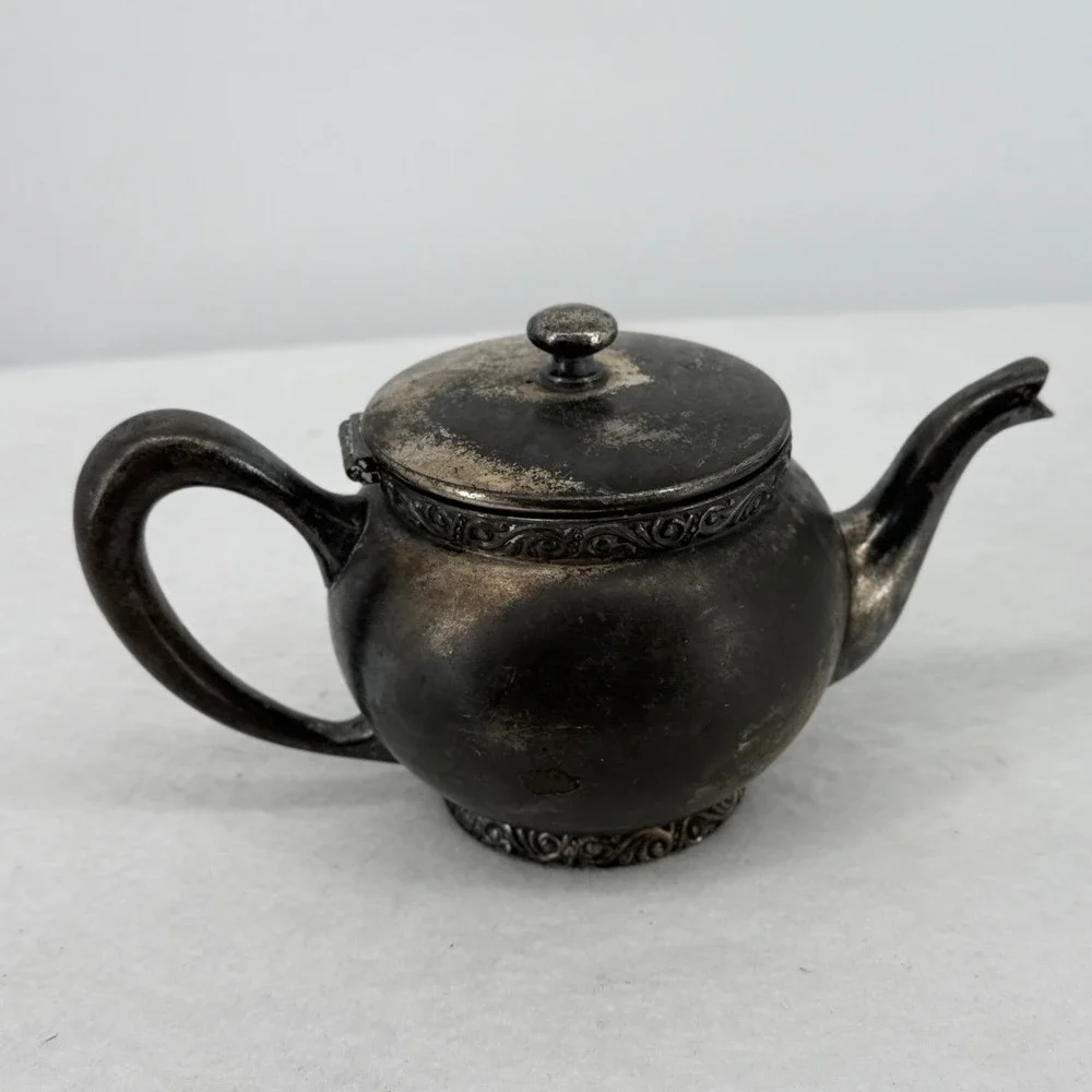 Wm Rogers Mfg Co Quadruple Plate Silver Teapot 1272 Hartford Conn Vintage Patina
