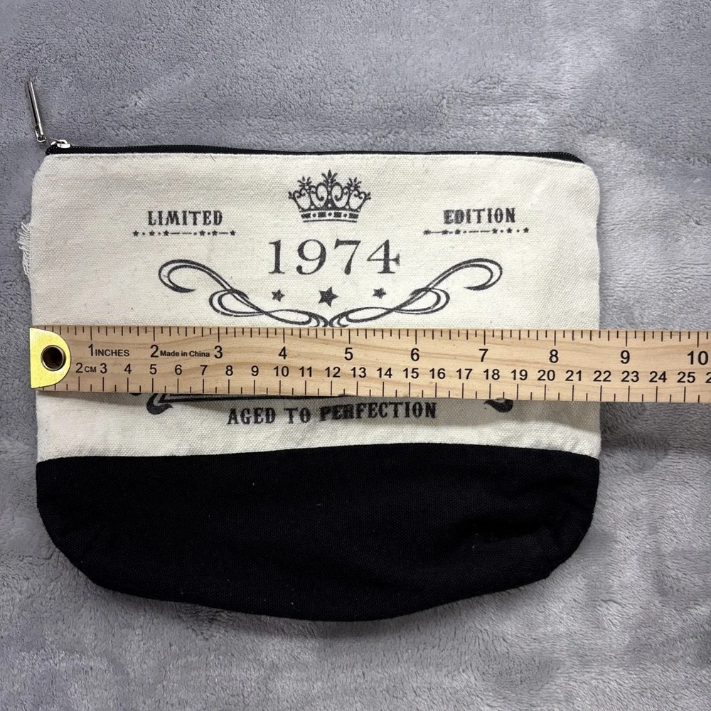 Black and Beige Vintage Limited Edition 1974 Make-Up Bag see pics