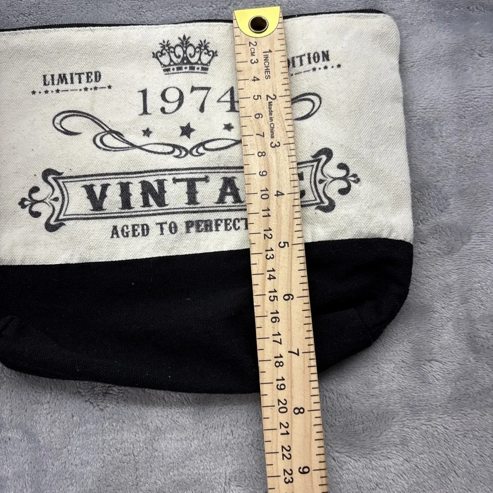 Black and Beige Vintage Limited Edition 1974 Make-Up Bag see pics