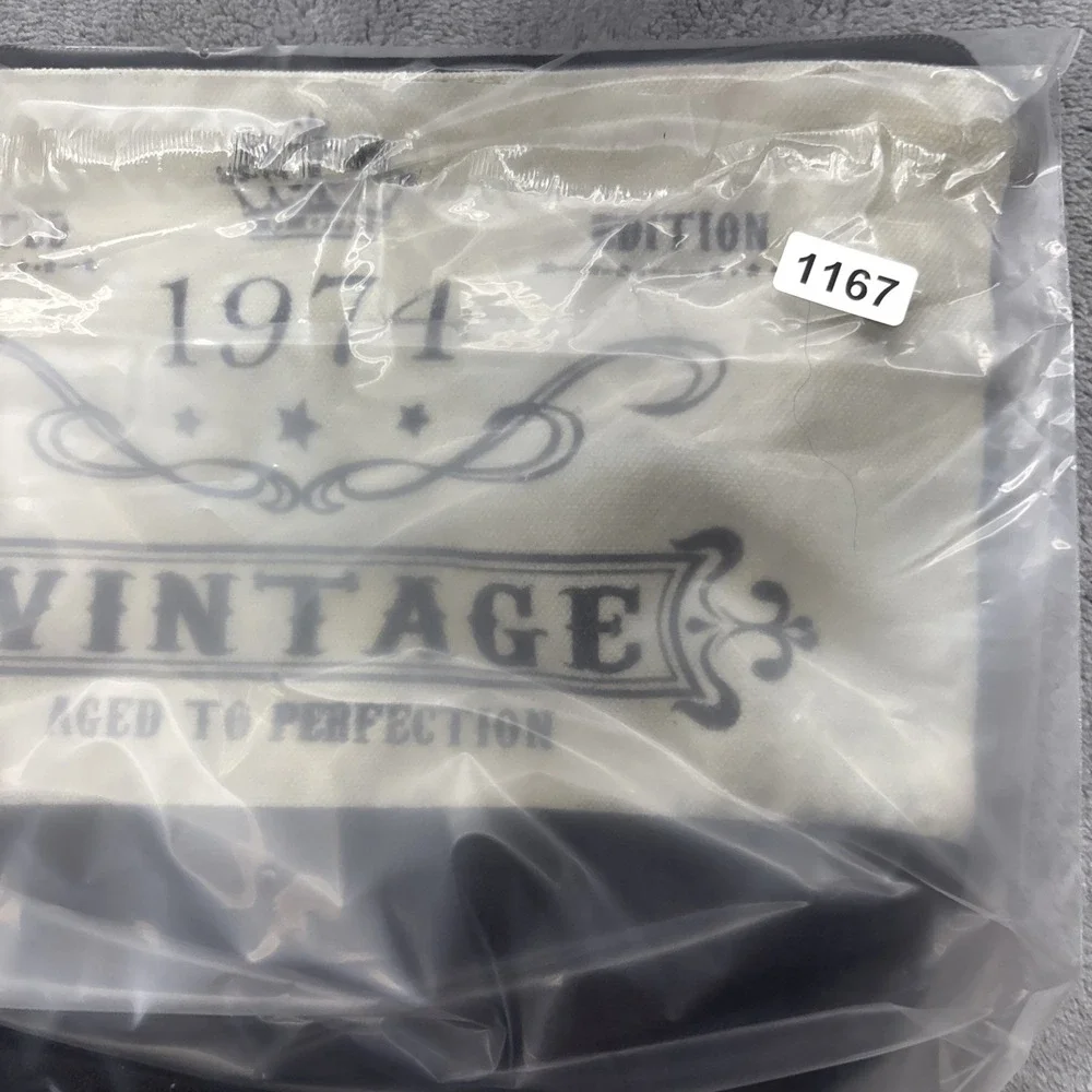 Black and Beige Vintage Limited Edition 1974 Make-Up Bag see pics