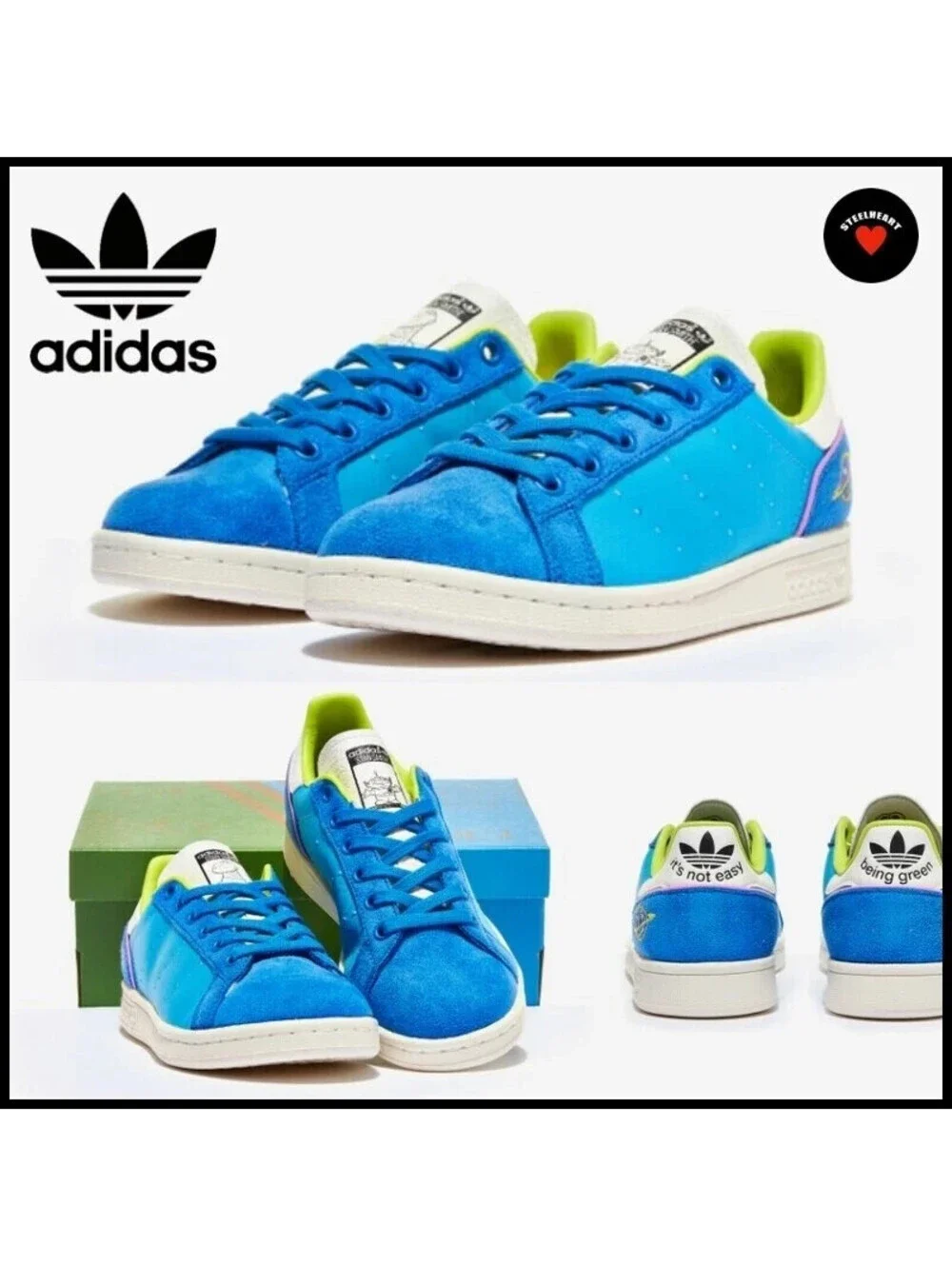 ADIDAS X DISNEY STAN SMITH TOY STORY 'REX & ALIENS' BLUE GZ5991 MENS 9.5 SHOES