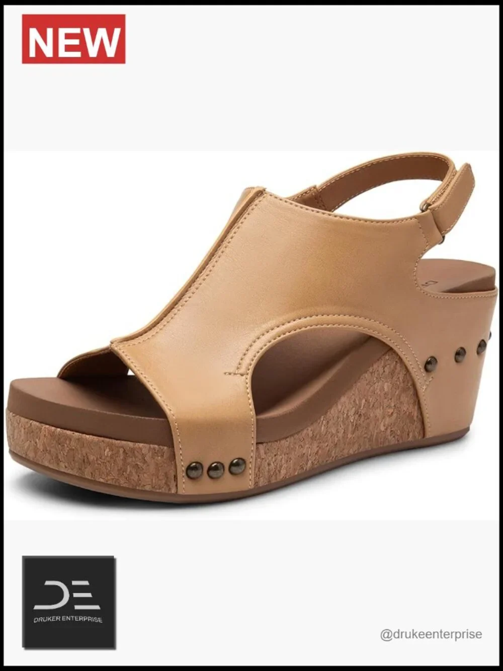 Comfortable Peep-Toe Platform Wedge Sandals w/ EVA Foam Footbed